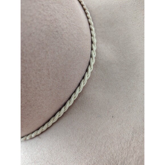 Wool Altar'd State Cowgirl Hat with Leather braided trim Pale Pink Cowgirlcore - Picture 4 of 12